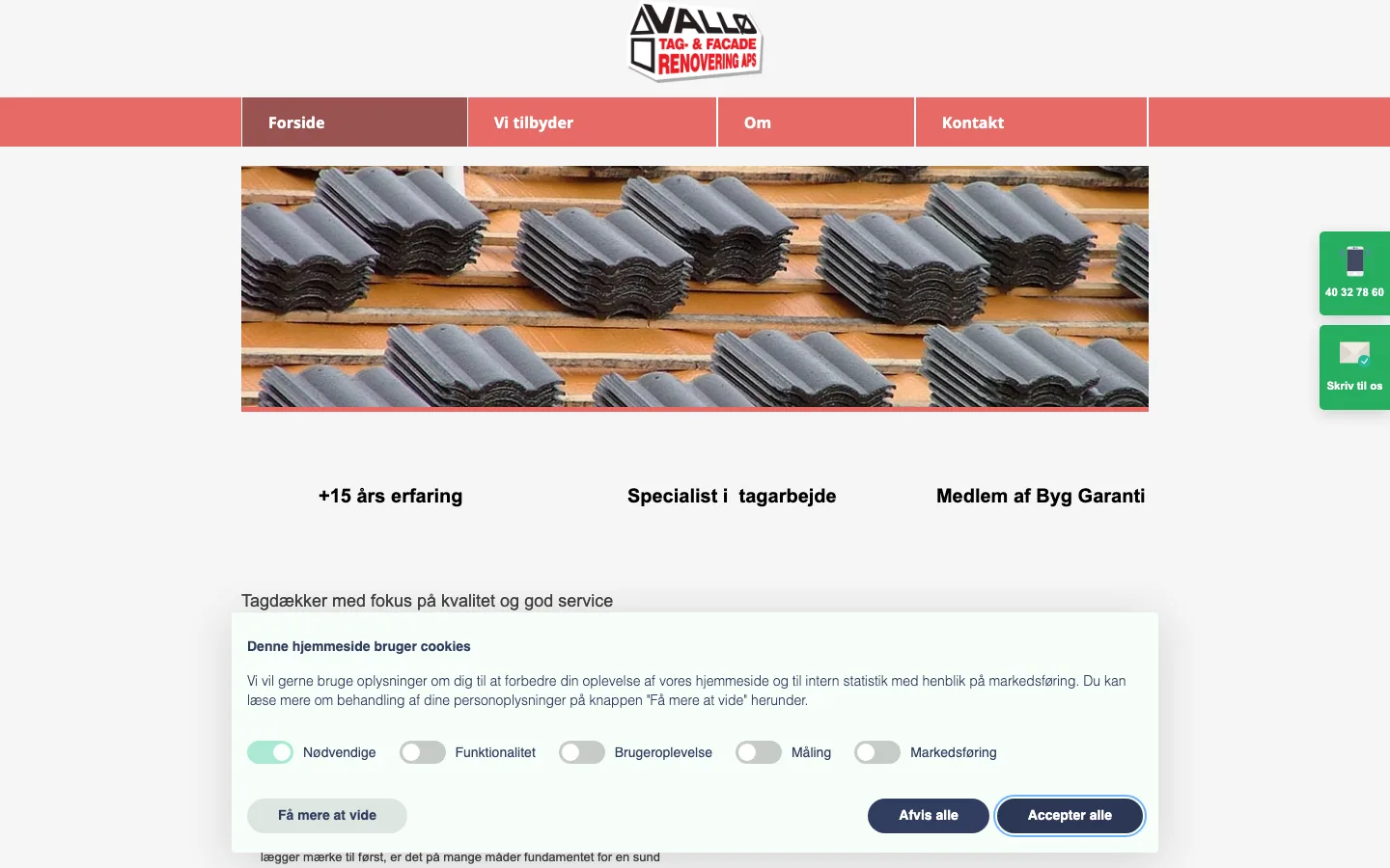 VALLØ TAG- OG FACADERENOVERING ApS - Tagarbejde