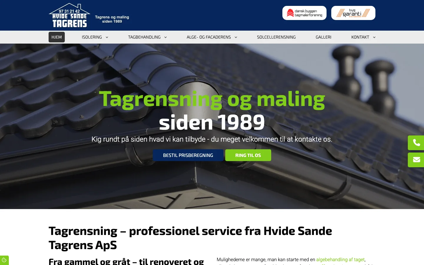 HVIDE SANDE SKIBS- & TAGRENS ApS - Tagarbejde
